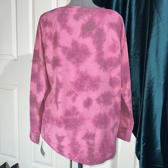 Tie Dye Crewneck Lightweight Pink Sweatshirt Women’s Size 1X Layerable NEW - Picture 5 of 10